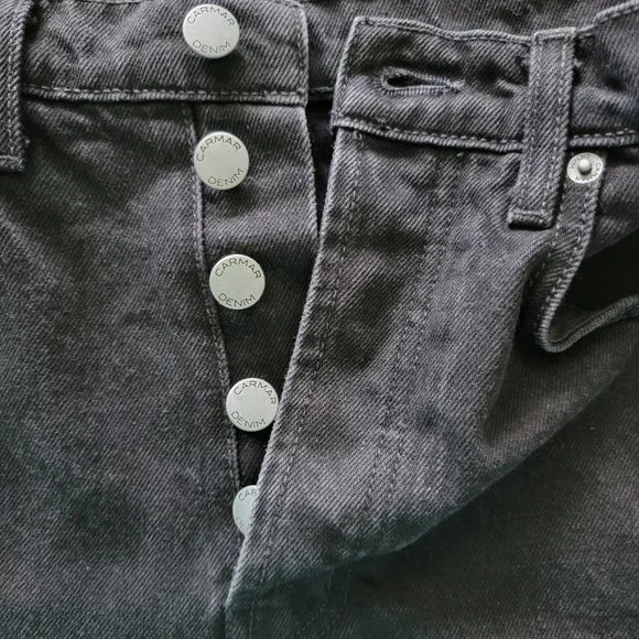 Carmar Titania High Rise Black Denim Jean Chain Shorts - Picture 14 of 16